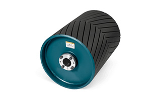 Blue and black conveyor pulley